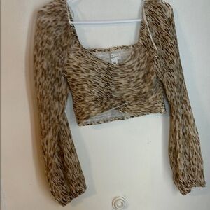 Leopard Print Long Sleeve Women's Top